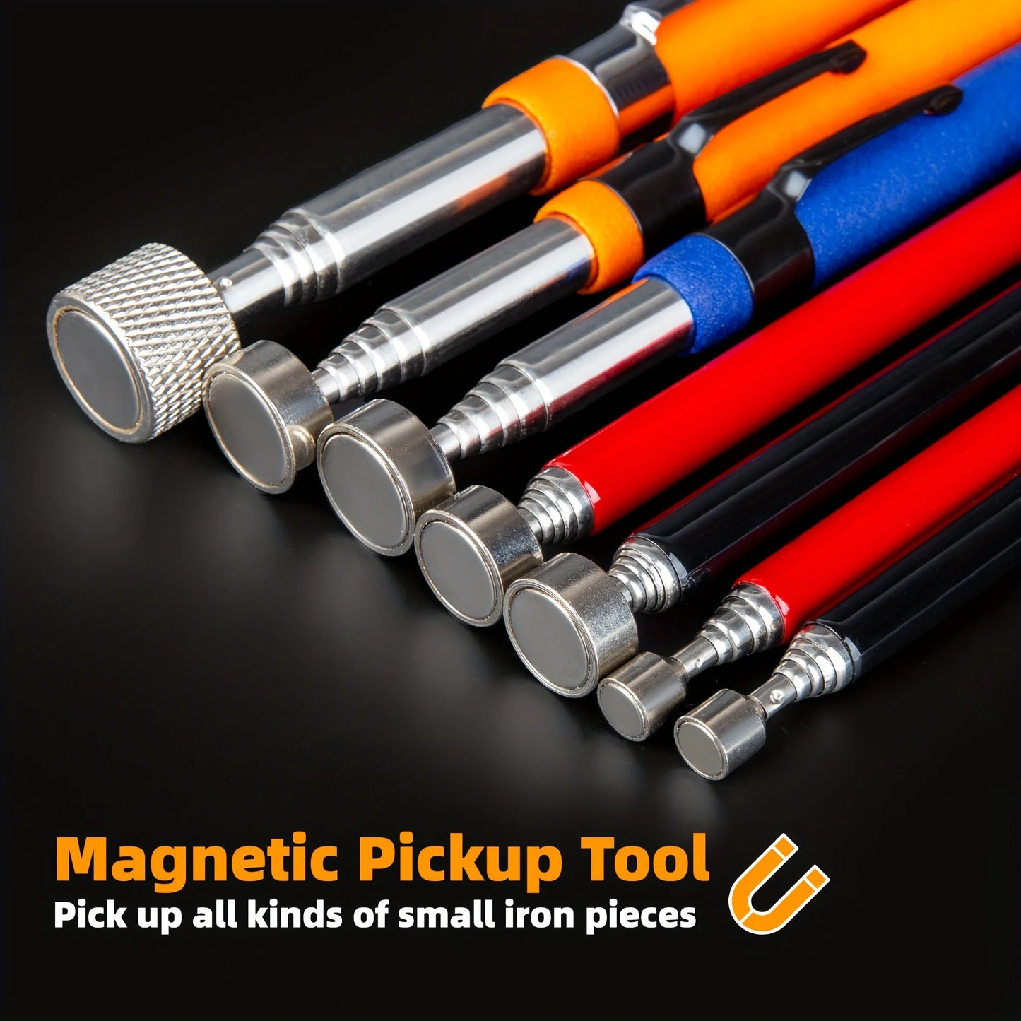 Magnetic Pickup Tool - Durable Metal, Polished Finish, Magnet for Easy Retrieval of Iron Objects, Magnetic Pickup Tool